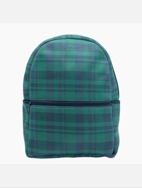 MYTAGALONGS Green & Blue Plaid Neoprene Backpack, OS ~ NWT